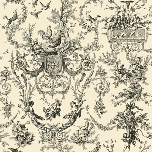 York Wallcoverings Black And White Toile Wallpaper Wayfair